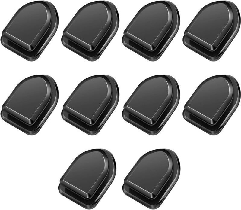 Schwarze Mini-Klebehaken fürs Auto (10 Stück), multifunktionale selbstklebende Autohaken, Mini-Haken fürs Armaturenbrett...