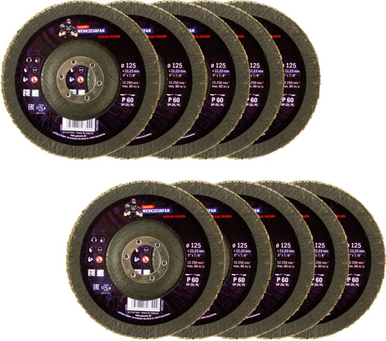 Metabo - Echter Werkzeugfan Lamellenschleifteller Special Edition 125 mm, p 60, sp-zk, 10 Stück