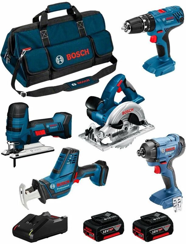 Kit 18V BK502BAG (gsa 18 v-li c + gst 18 v-li s + gks 18 v-li + gsb 18V-21 + gdr 18V-160 + 2 x 5,0 Ah + GAL18V-40 +Tasch...