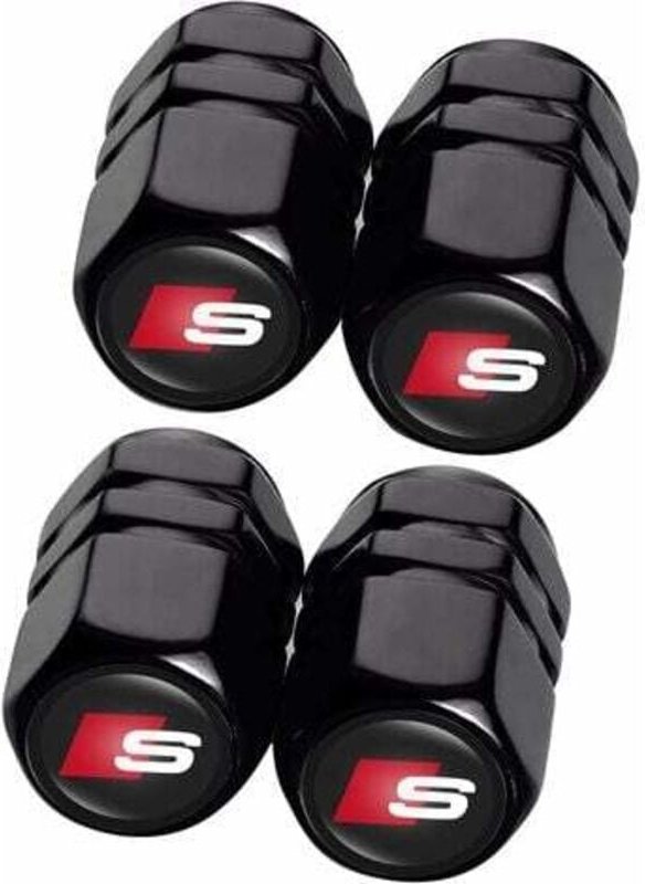 4 Stück Auto-Ventilkappen, Metall-Autoventilkappen mit Logo, kompatibel mit Audi s Line S1 S2 S3 S4 S5 S6 S7 S8 SQ2 SQ5 ...