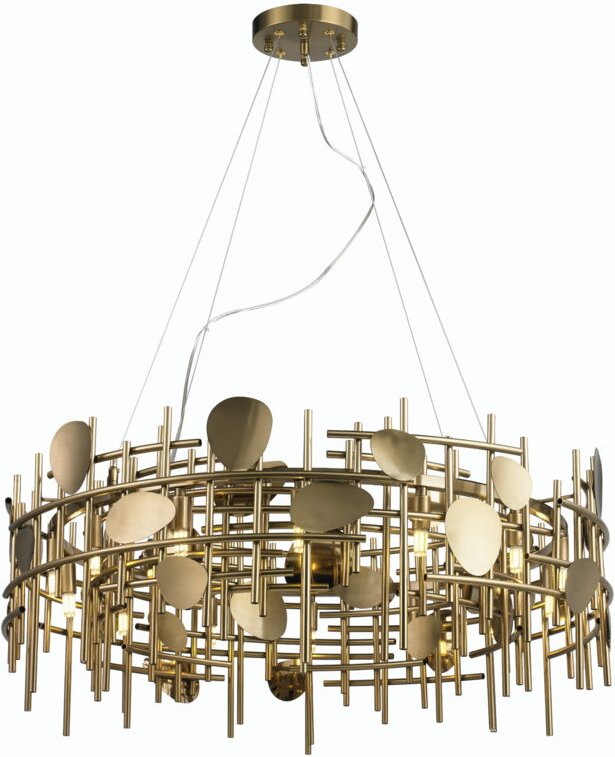 Plaquita – moderner goldener Kronleuchter 60 cm