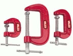 C-förmige Zimmermannsbacken aus Gusseisen mit Schraubzwingen – 3er-Set