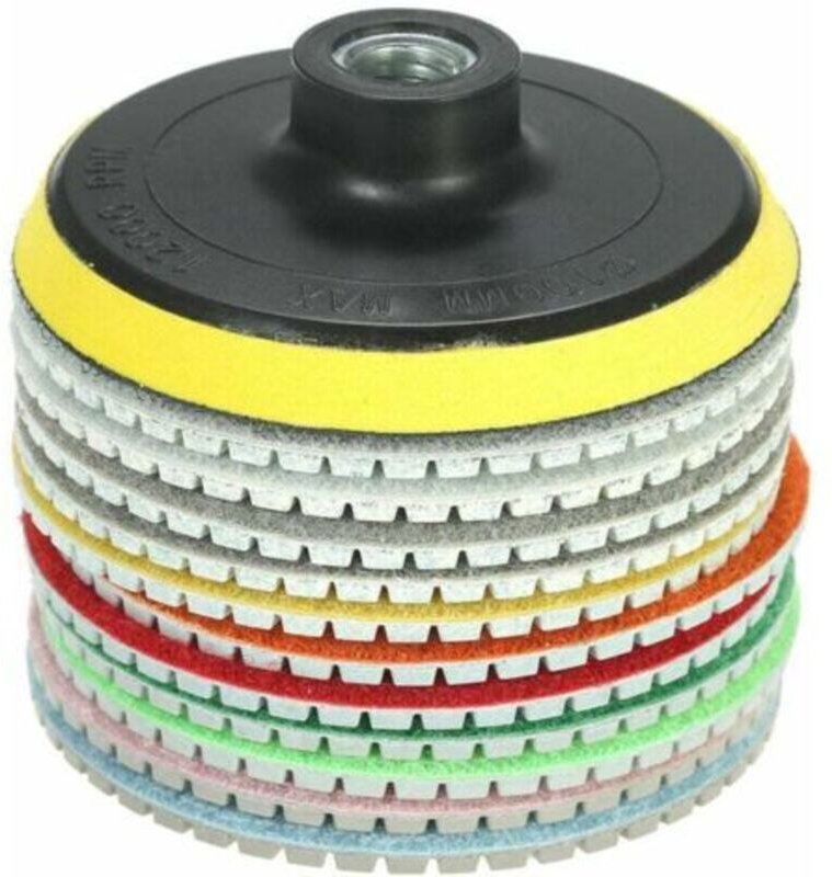 11-teiliges Set aus Schleifschwamm und Schleifklotz, 4-Zoll-Diamant-Nasspolierpads, Schleifscheibe + 1 Stützteller für G...