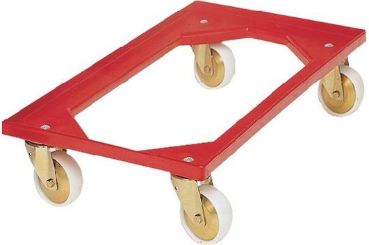 Kistenroller Trgf.250kg Polymer-Bereifung L605xB405mm ABS-Ku.rot