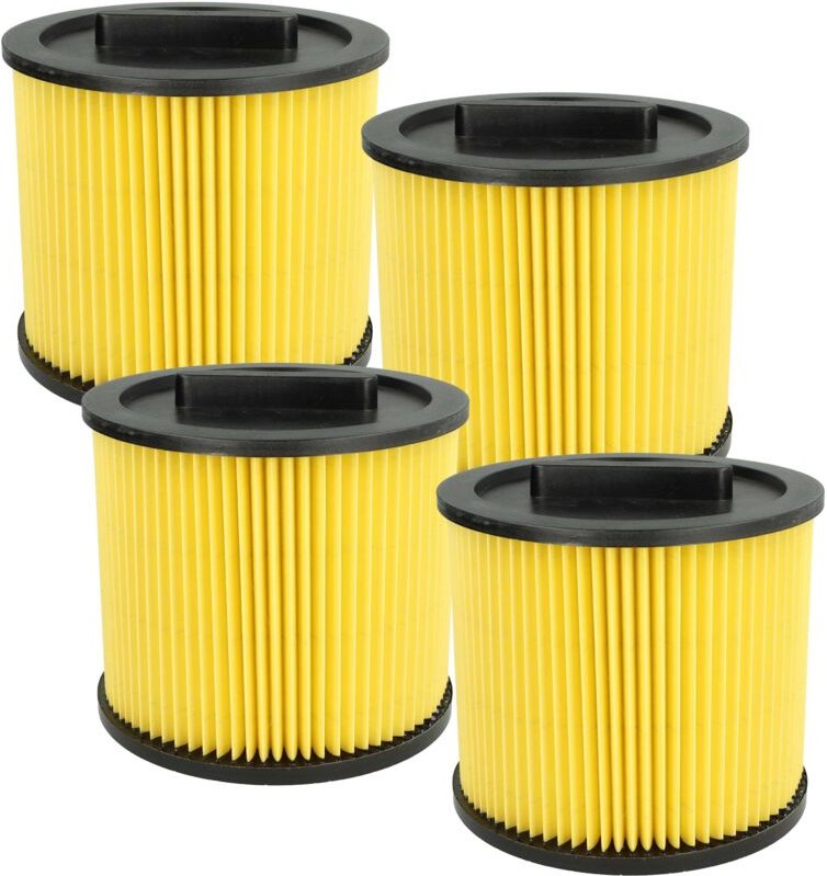 4x Faltenfilter Ersatz für Thomas 787421 für Staubsauger - Patronenfilter, Gelb Schwarz - Vhbw