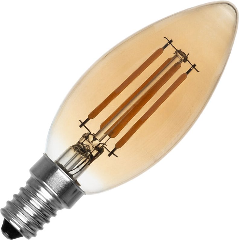 Efectoled - LED-Glühbirne Filament E14 6W 600 lm C35 Vela Gold No Flicker 2700K Warmweiß