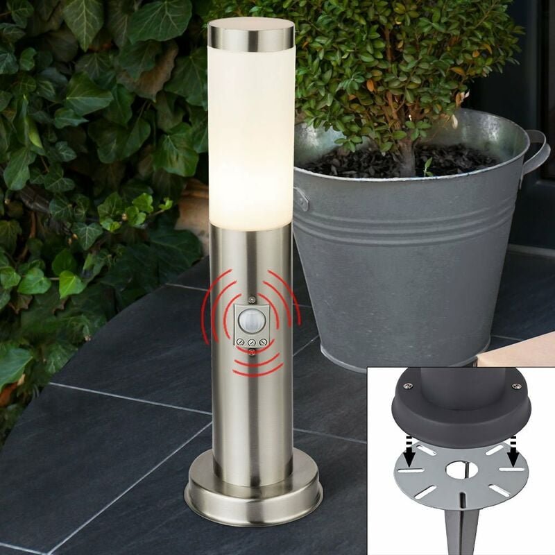Gartenlampe mit Bewegungsmelder Außen Sockelleuchte Stehleuchte Bewegungsmelder Wegebeleuchtung Aussen Boden, mit Erdspi...