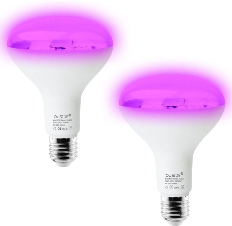 2 Stück UV-violette schwarze Leuchtstoffröhren 85-265V 15W Leuchtstoffröhren-Bühnenbeleuchtung