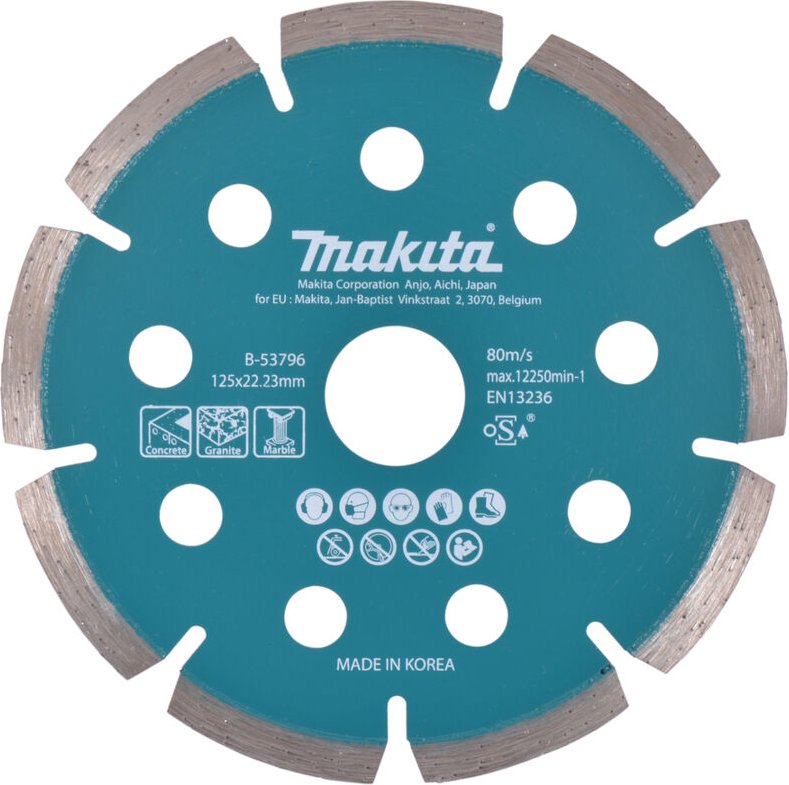 Makita Diamanttrennscheibe 125 mm Ø 125 mm 1,6 mm Schnittstärke Trocken Beton, Granit, Marmor B-53796