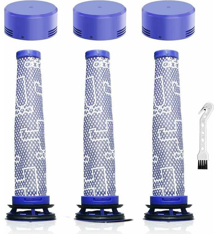 Thumbnail - (6 pièces) Filtres de remplacement pour aspirateurs Dyson V7, V8, V8+, 3 préfiltres + 3 filtres arrière HEPA, pièces dét...