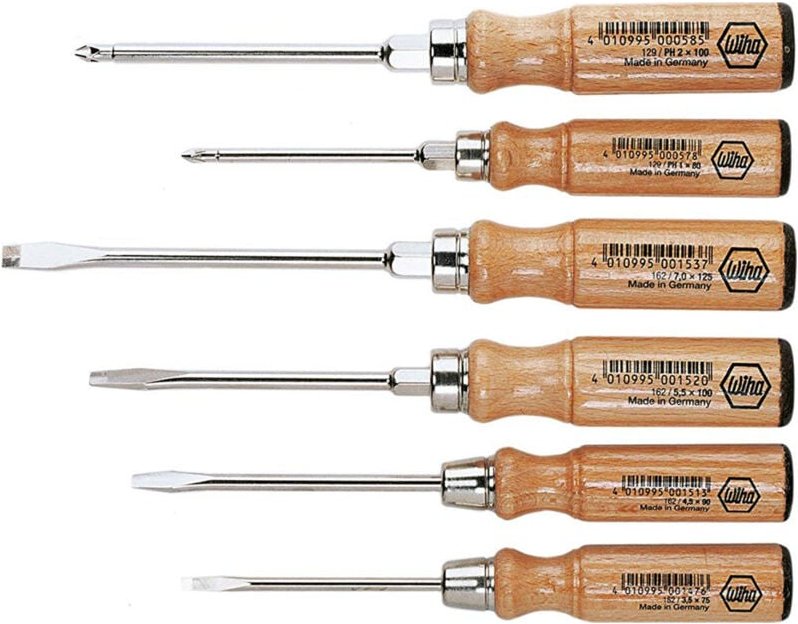 Holz-Schraubendreher Set Schlitz, Phillips 6-tlg. (07149) - Wiha