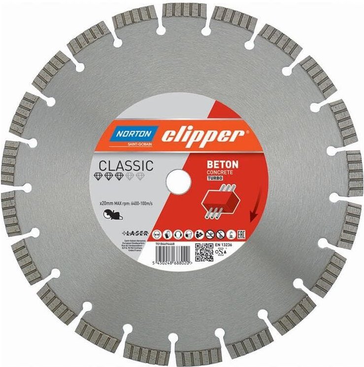 Clipper Diamant Trennscheibe Classic Beton Turbo (vormals Classic Turbo Laser), Ausführung: 350 x 25,4 mm
