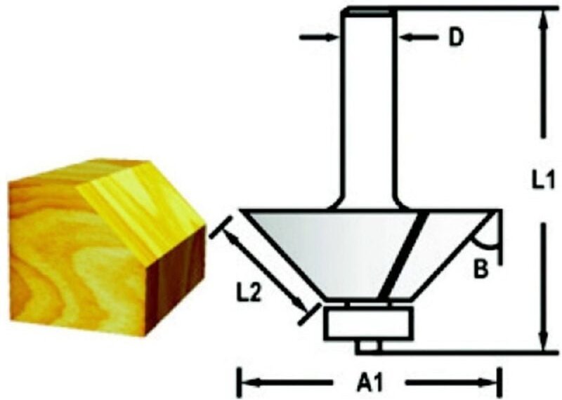 Fräser Winkelkanten 6 mm, Art.Nr. D-09488 - Makita