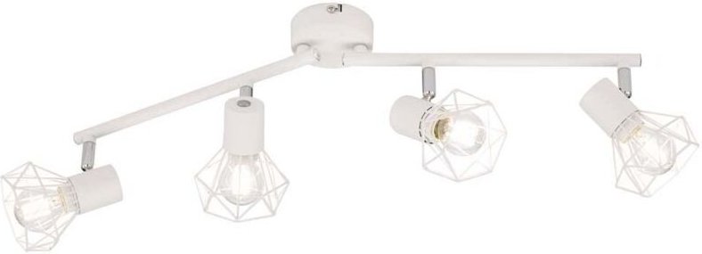 Fischer&honsel - Deckenstrahler ran Weiß 4-flammig, Gitterlampe schwenkbar, Breite 60cm