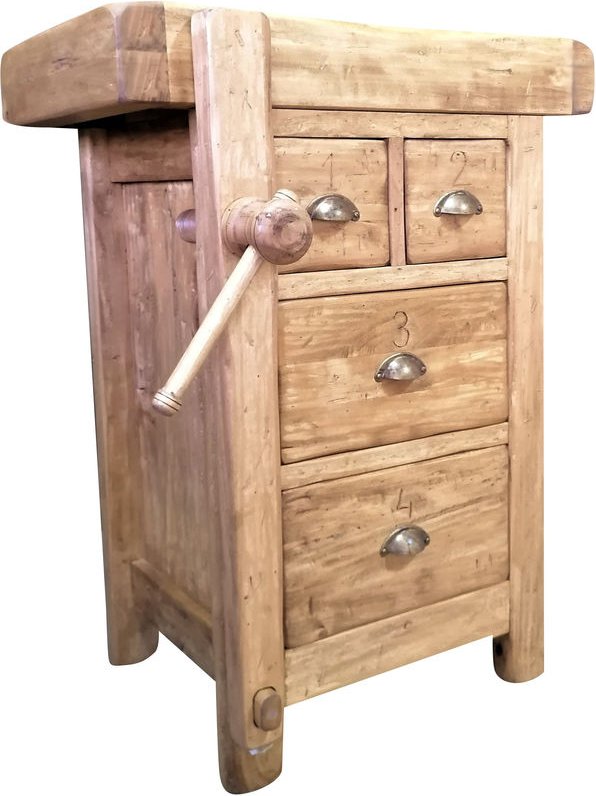 Biscottini - Landarbeitsplatz aus Lindenvollholz, naturbelassen Made in Italy