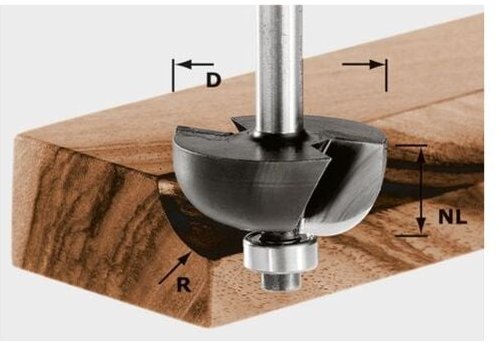 Hohlkehlfräser hw S8 D31,7/R9,5 kl – 491020 - Festool