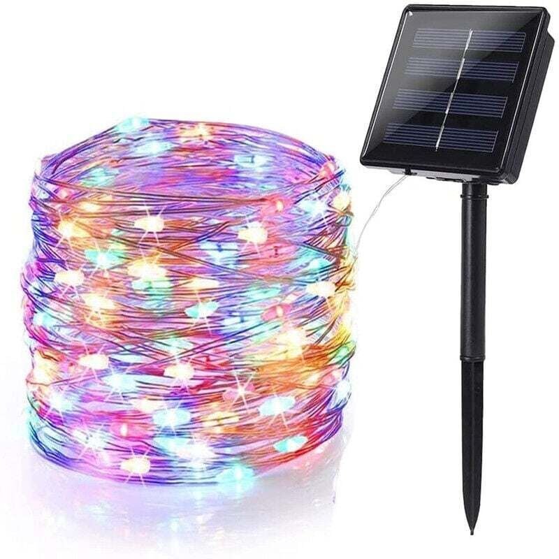 Solar-Lichterkette für den Außenbereich, 12 m, 120 LEDs, Solar-Weihnachtslichterkette, wasserdicht, 8 Modi, Dekorationsl...