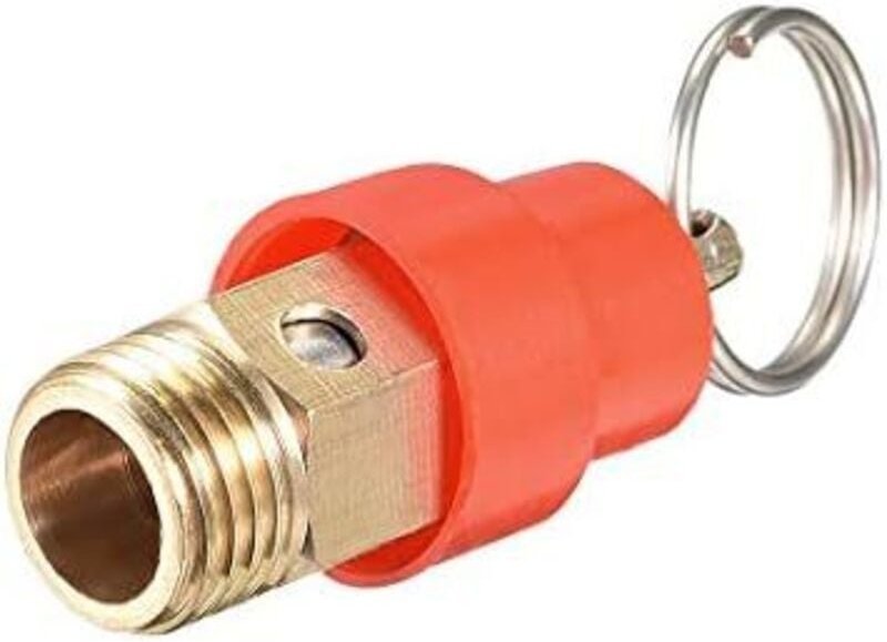Sicherheitsventil, Luftkompressor-Druckbegrenzungsventil, G1/4 Außengewinde, 115 PSI, Druckeinstellung, rote Kappe, 1 Pa...