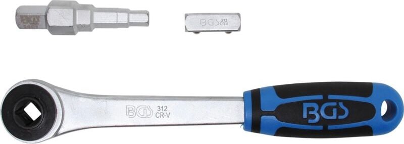 Bgs Technic - Durchsteckknarre mit Adapter und Stufenschlüssel Abtrieb Innenvierkant 12,5 mm (1/2')