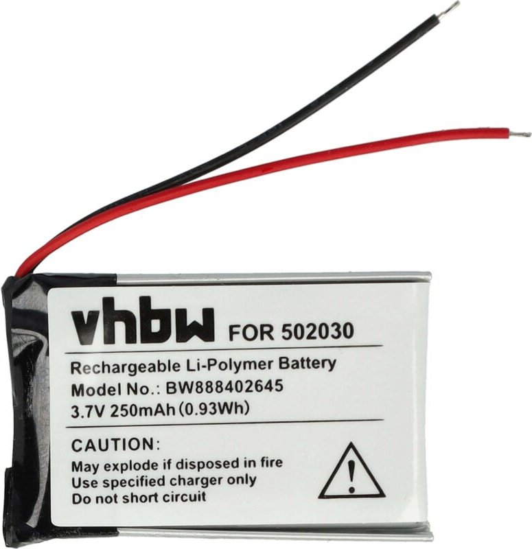 Vhbw - Akku Ersatz für Bosch 502030 für gps Fahrradcomputer Radcomputer (250mAh, 3,7V, Li-Polymer)