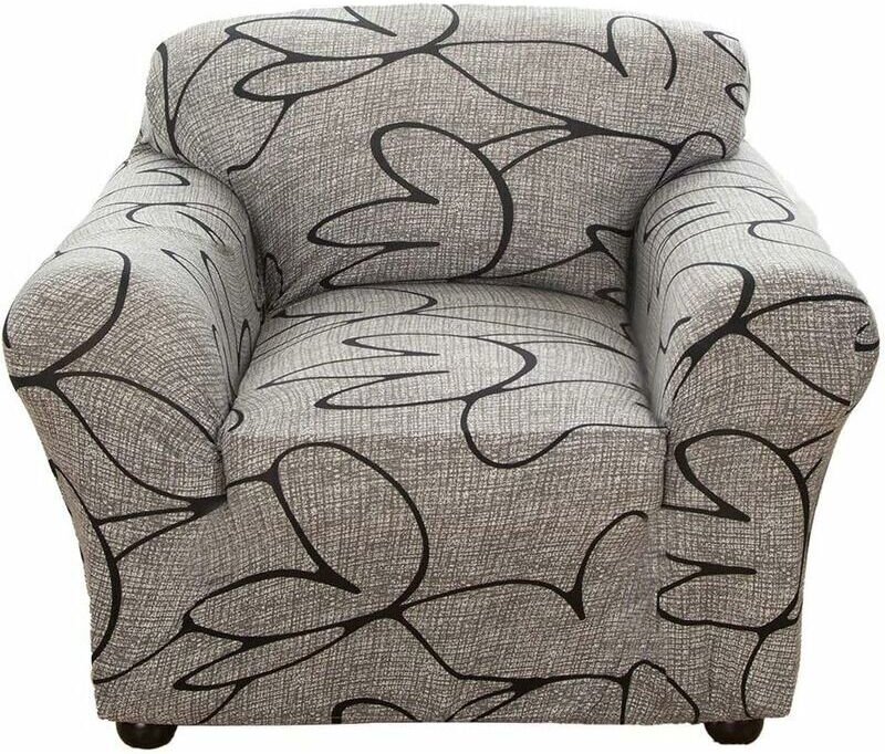 Sofabezug aus Polyester, elastisch, dehnbar, Sofaschoner, Schonbezug, 1 Sitzer, 90–130 cm - Ulisem
