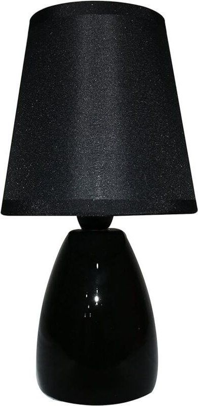King Home SCHWARZE TISCHLAMPE Keramik runder Sockel 10x25h cm