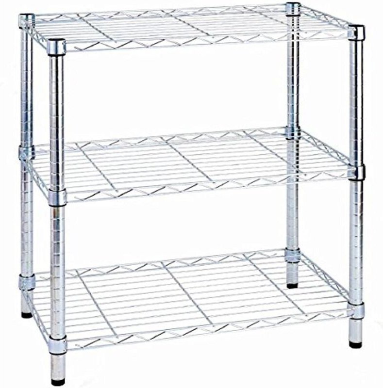 King Home Verchromtes Regal mit 3 Böden 60x35x90 cm