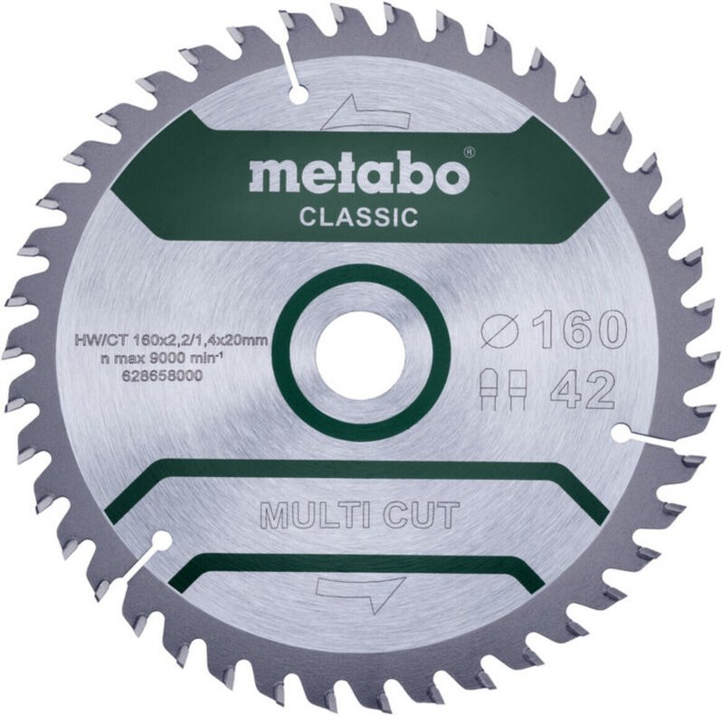 Metabo - multi cut classic 628658000 Kreissägeblatt 160 x 20 x 1.4 mm Zähneanzahl: 42 1 St.
