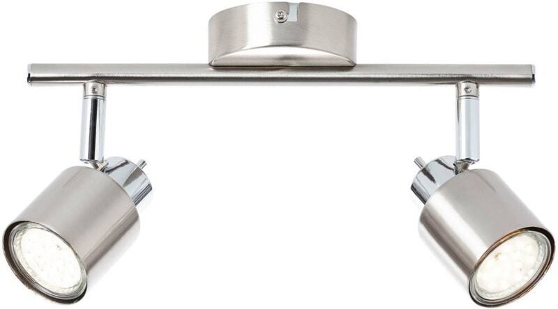 Brilliant - Lampe Andres Spotrohr 2flg nickel/chrom 2x PAR51, GU10, 10W, geeignet für Reflektorlampen (nicht enthalten) ...