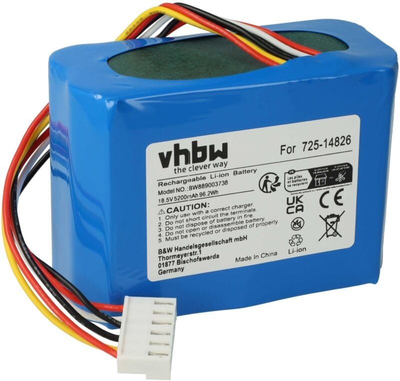 vhbw Akku kompatibel mit Cub Cadet 1000 2021, 1000, 2000 Rasenroboter (5200mAh, 18,5V, Li-Ion)