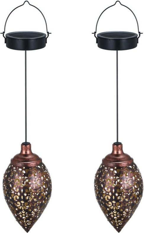 Thumbnail - Tomshine DC1,2 V 0,065 W solarbetriebene LED-Laterne, hängende Außenlampe, Olivenform-Design, empfindliche Lichtsensorst...