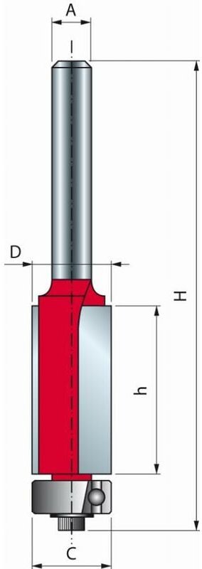 Freud - Schruppbohrer mit Lager Ø12,7 H38,1/93,6 Q12 Z2 - F03FR01944 -42-11412P