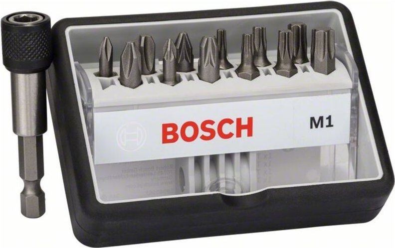 Bosch Schrauberbit-Set Robust Line M Extra-Hart 12 + 1-teilig 25 mm PH PZ Torx