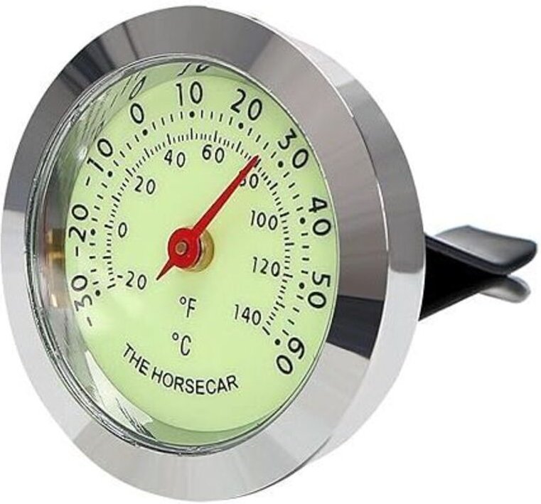 ZVD-Autodekoration, leuchtendes Thermometer mit Lüftungsclip, Autoinnenausstattung (Thermometer)