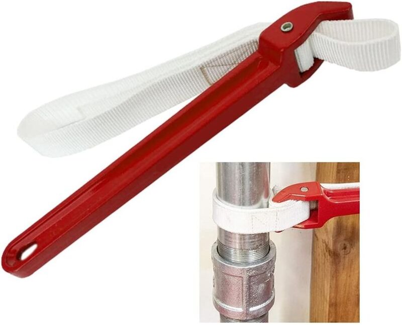 Verstellbarer Bandschlüssel, universeller Ölfilter-Bandschlüssel, 30 cm, rutschfester Griff, 85 cm Armband, langlebiger ...