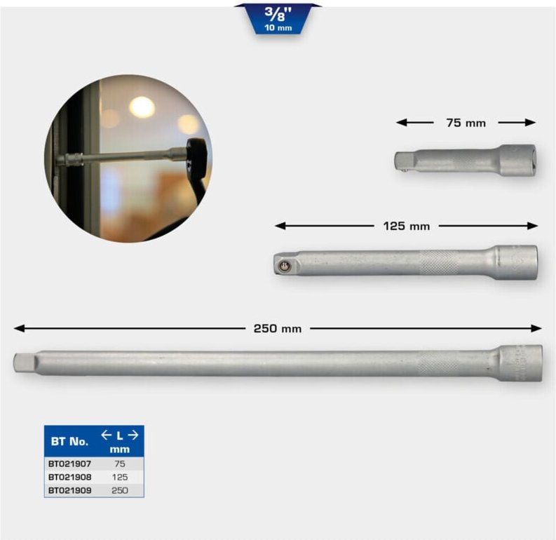 3/8' Verlängerung, 125 mm