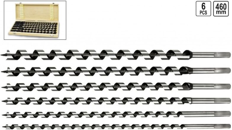 Vorel - Holzbohrer Holz Schlangen Bohrer Schlangenbohrer Satz 460 mm 6 Tlg.