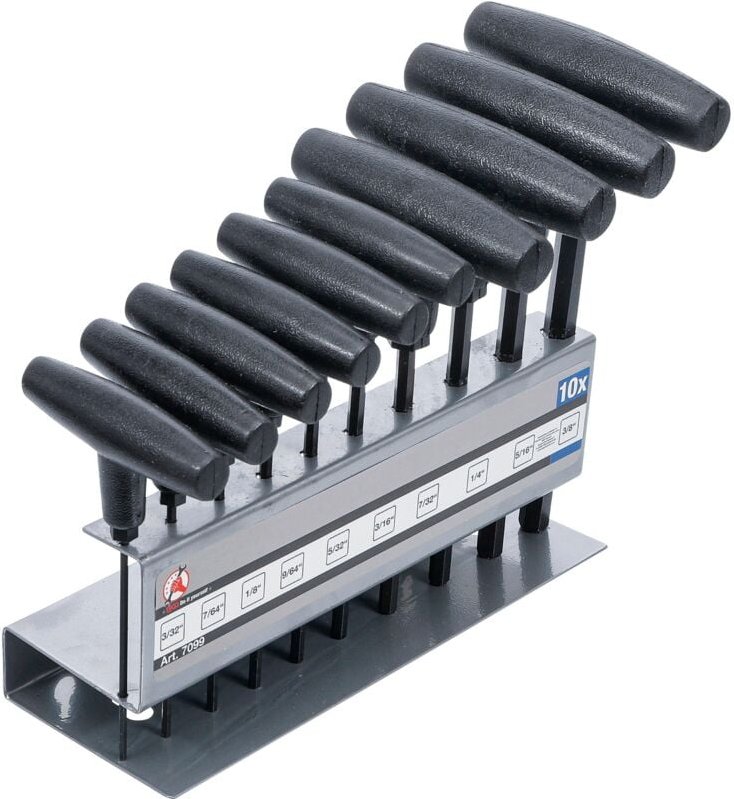 Bgs Technic - Schraubendreher-Satz mit T-Griff Zollmaße Innensechskant 3/32' - 3/8' 10-tlg.