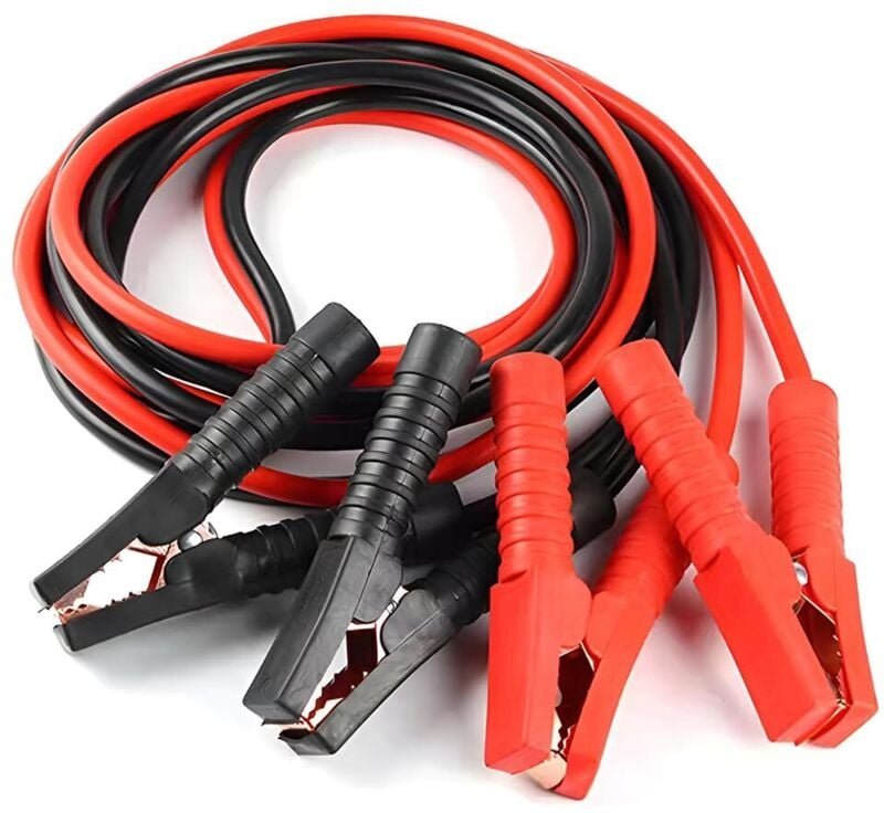 Starthilfekabel für Autobatterien, Kupfer-Überbrückungskabel für Auto und Motorrad, Festinstallation mit Schnellstecker-...