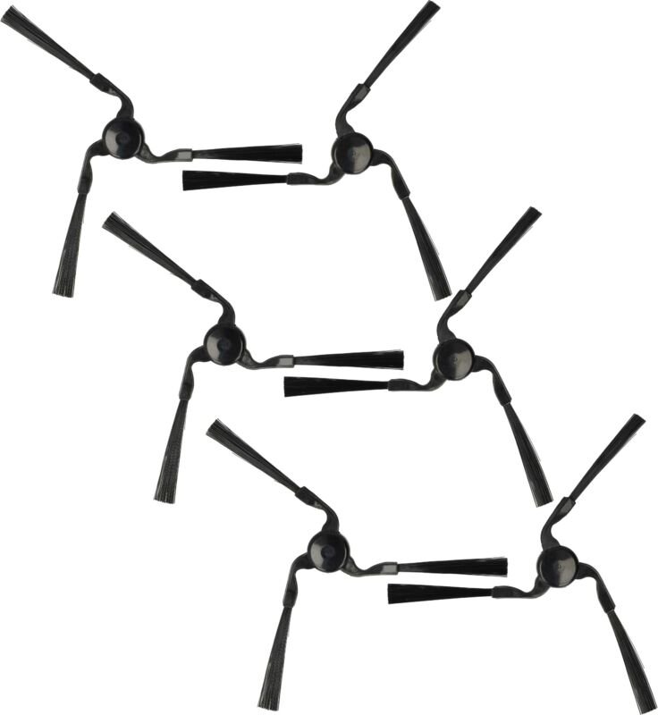 6x Seitenbürste kompatibel mit Yujin iClebo Arte Saugroboter - Reinigungsbürsten Set, links/rechts, schwarz - Vhbw