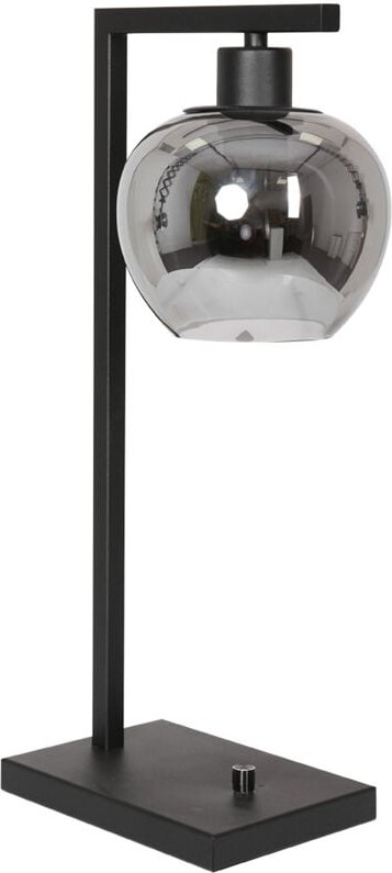 Tischlampe - Lotus - schwarz - glas metall rauchglas - Steinhauer