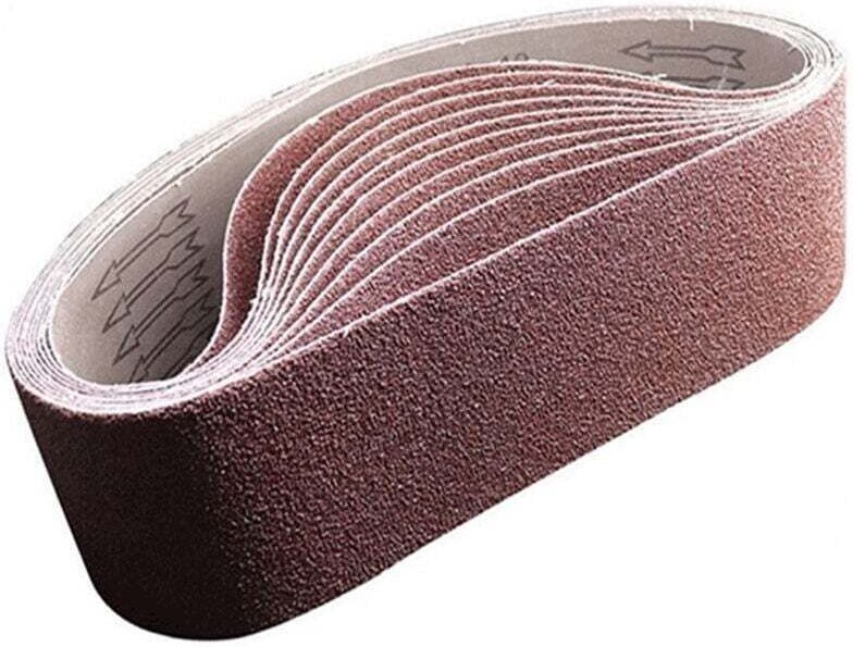 Packung mit 10 Schleifbändern, 100 mm x 915 mm, Körnung 60, Aluminiumoxid - Für Holzbearbeitung, Metallpolitur, Messersc...