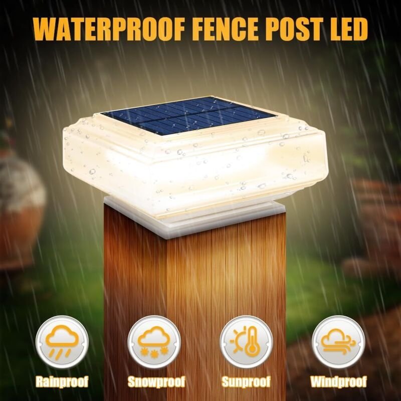 2er-Pack Solarleuchten für den Außenbereich, IP68 wasserdichte Solar-Gartenleuchten, Solar-Bodenleuchten, für Außentrepp...