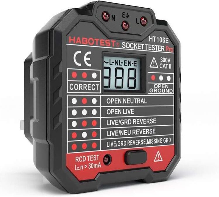 Fortschrittlicher RCD-Spannungsprüfer ohne Berührung mit hintergrundbeleuchteter LCD-Spannungsanzeige – Europäischer Ste...