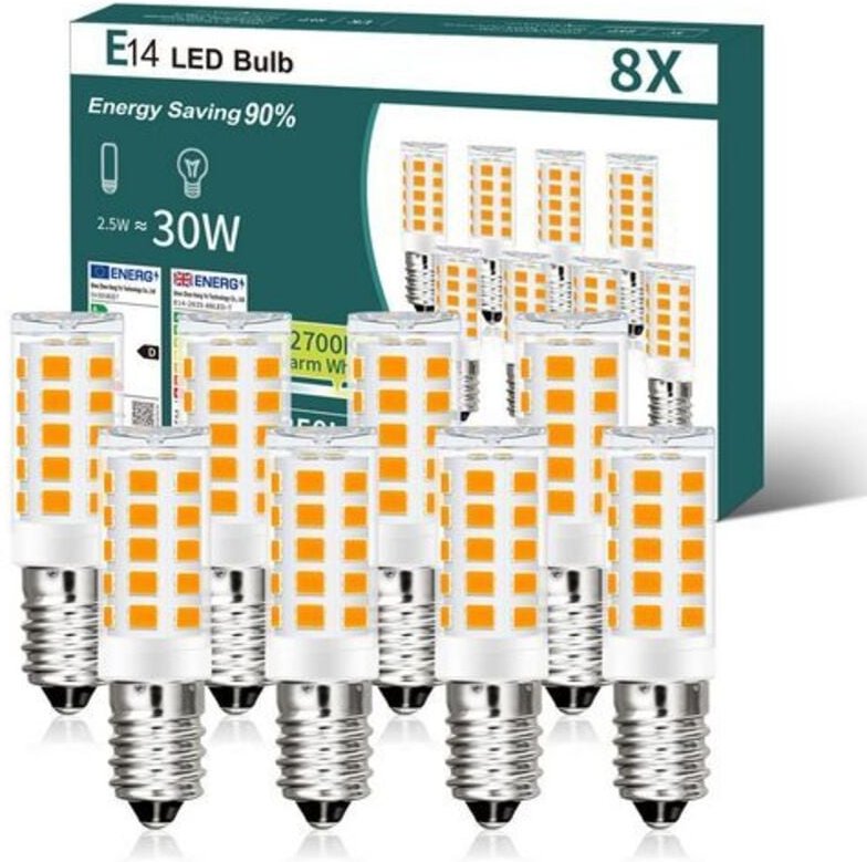 Gbly - LED-Leuchtmittel 8ER E14 2700K Warmweiß 2.5 w