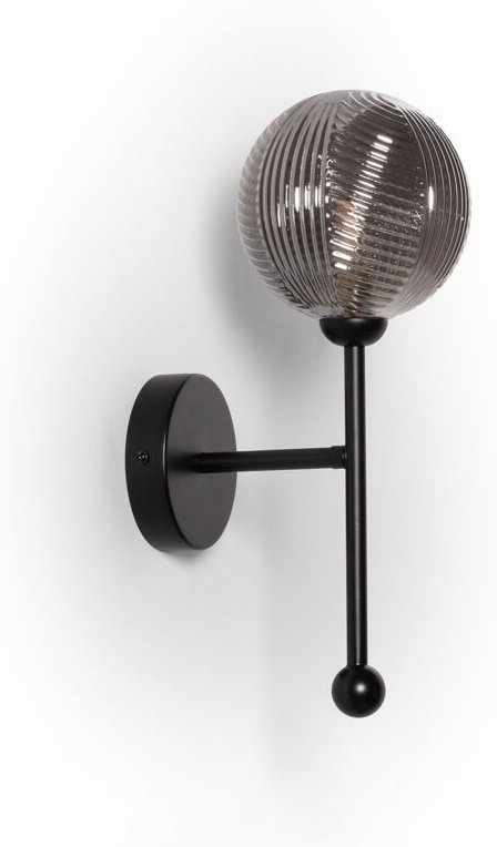 Wandleuchte Metall Und Glas Abbie Rauchgrau