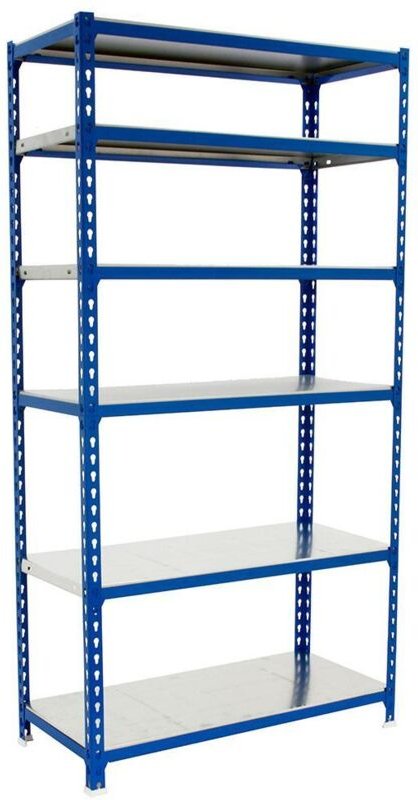 Simonrack Regal aus robustem, galvanisiertem blauem Metall