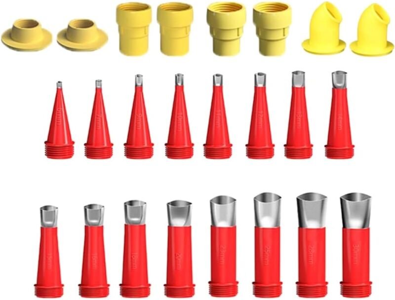 Werkzeugsatz mit integrierter Gummidüse aus Edelstahl und Dichtungsspitzen für einfaches Dichtungsbeschichten