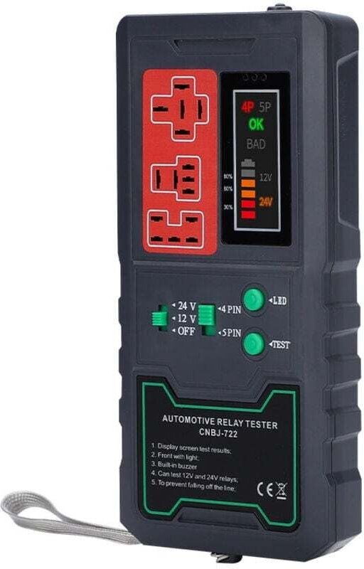 Testeur de Relais Automobile Prise US 100V-240V et UE 125V-250V pour Voitures et Motos