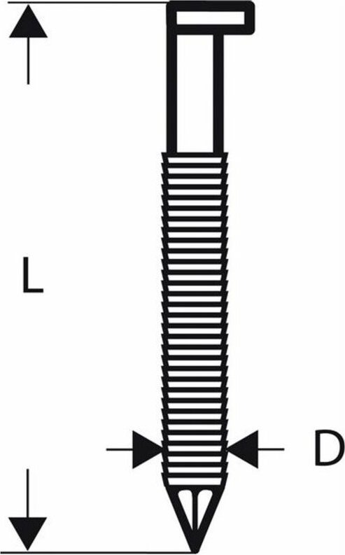 D-Kopf Streifennagel SN34DK, 3,1 mm, 90 mm, blank, gerillt - Bosch